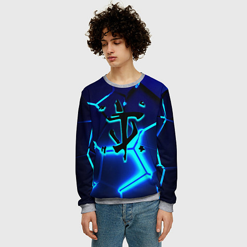 Мужской свитшот Doom плиты / 3D-Меланж – фото 3