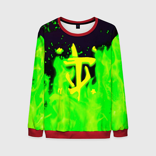 Мужской свитшот Doom кислотный огонь лого / 3D-Красный – фото 1