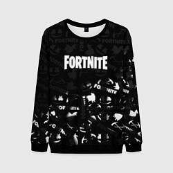 Свитшот мужской Fortnite pattern black, цвет: 3D-черный