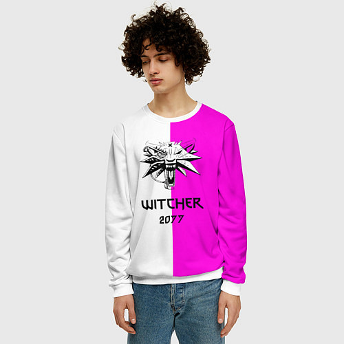 Мужской свитшот The Witcher line / 3D-Белый – фото 3