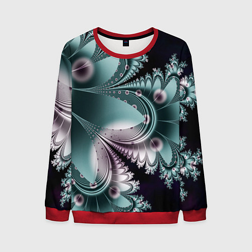 Мужской свитшот Фракталы узорный стиль / 3D-Красный – фото 1
