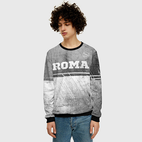 Мужской свитшот Roma - grey gradient посередине / 3D-Черный – фото 3