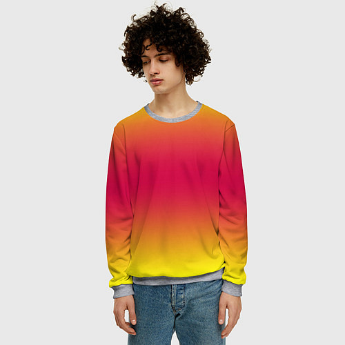 Мужской свитшот Персиковый градинет / 3D-Меланж – фото 3