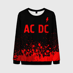 Свитшот мужской AC DC - red gradient посередине, цвет: 3D-черный