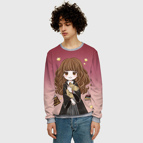 Мужской свитшот Гермиона Грейнджер / 3D-Меланж – фото 3
