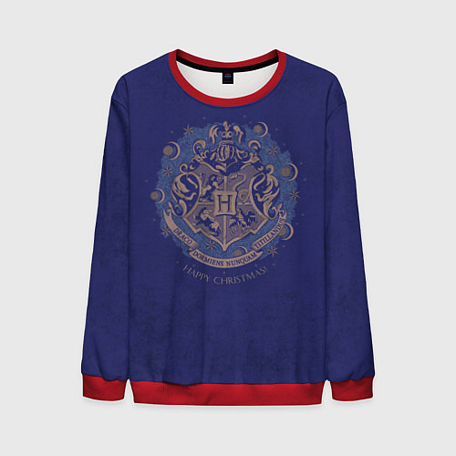 Мужской свитшот Happy Christmas - Hogwarts / 3D-Красный – фото 1