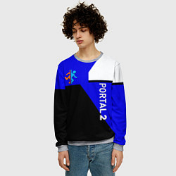 Свитшот мужской Portal geometry steel game, цвет: 3D-меланж — фото 2