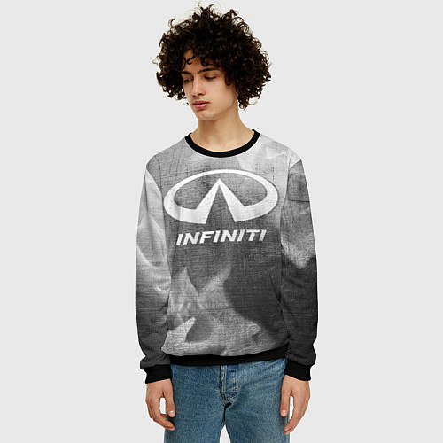 Мужской свитшот Infiniti - grey gradient / 3D-Черный – фото 3