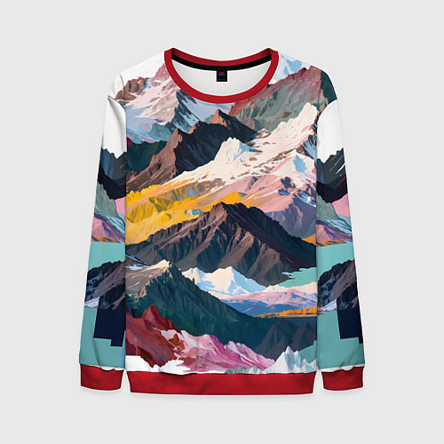 Мужской свитшот Искусство гор / 3D-Красный – фото 1