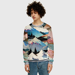 Свитшот мужской Снежные горы, цвет: 3D-меланж — фото 2