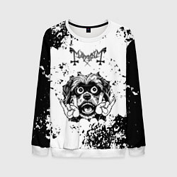 Свитшот мужской Mayhem - рок пес, цвет: 3D-белый