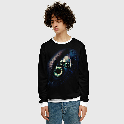Мужской свитшот Глаз из фильма субстанция / 3D-Белый – фото 3