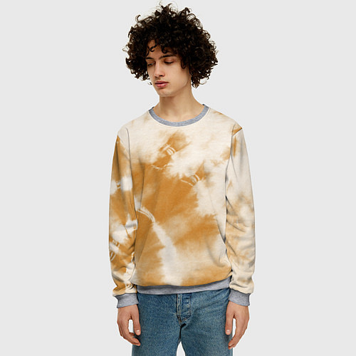 Мужской свитшот Коричневый тай дай / 3D-Меланж – фото 3