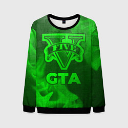Свитшот мужской GTA - green gradient, цвет: 3D-черный