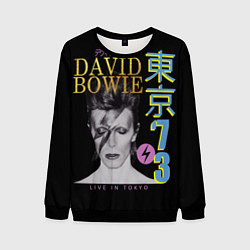 Свитшот мужской David Bowie - Tokyo 1973, цвет: 3D-черный