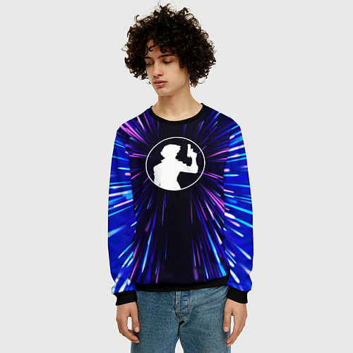 Мужской свитшот Cowboy Bebop neon energy / 3D-Черный – фото 3