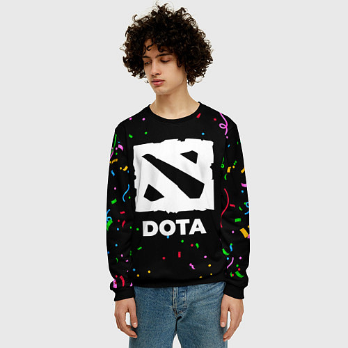 Мужской свитшот Dota конфети / 3D-Черный – фото 3