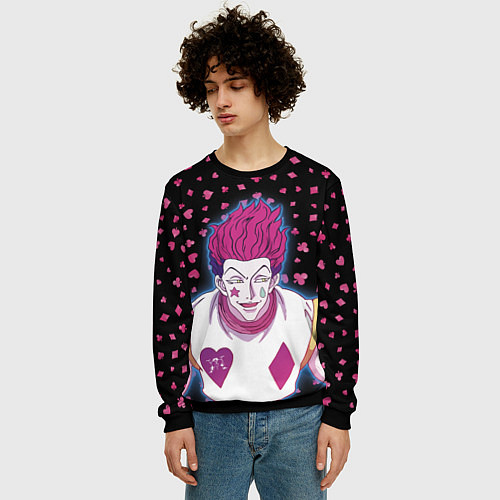 Мужской свитшот Hisoka Hunter x Hunter / 3D-Черный – фото 3