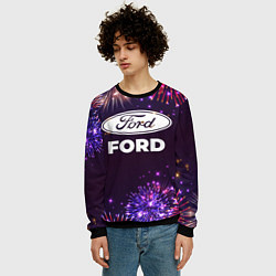 Свитшот мужской Праздничный Ford, цвет: 3D-черный — фото 2