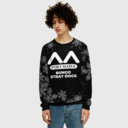 Свитшот мужской Снежный Bungo Stray Dogs, цвет: 3D-черный — фото 2