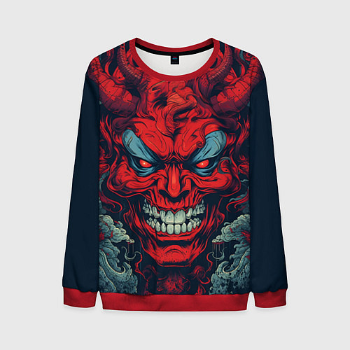 Мужской свитшот Red demon Oni / 3D-Красный – фото 1