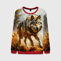 Мужской свитшот Волк в осеннем лесу