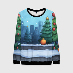 Мужской свитшот Елки и елочные игрушки
