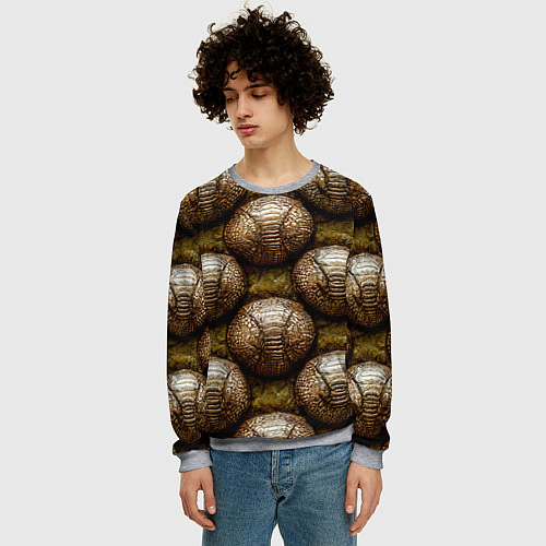 Мужской свитшот Броненосцы / 3D-Меланж – фото 3