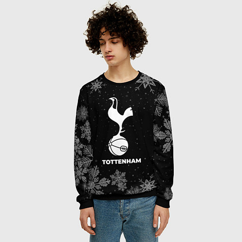 Мужской свитшот Снежный Tottenham / 3D-Черный – фото 3