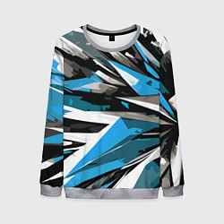 Мужской свитшот Чёрно-сине-белая абстракция