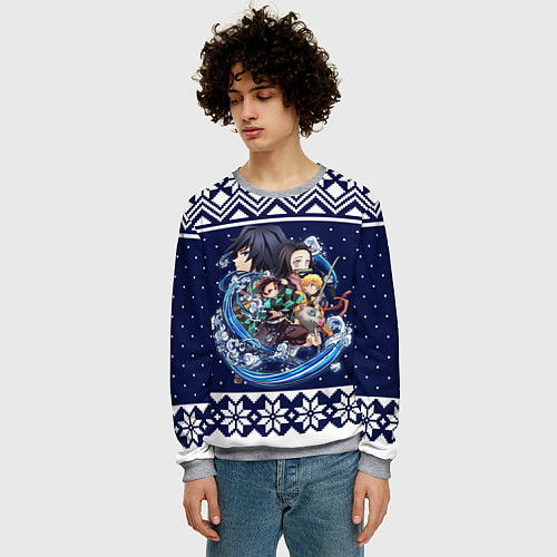 Мужской свитшот Demon slayer sweater / 3D-Меланж – фото 3