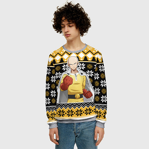 Мужской свитшот One-Punch Man sweater / 3D-Меланж – фото 3