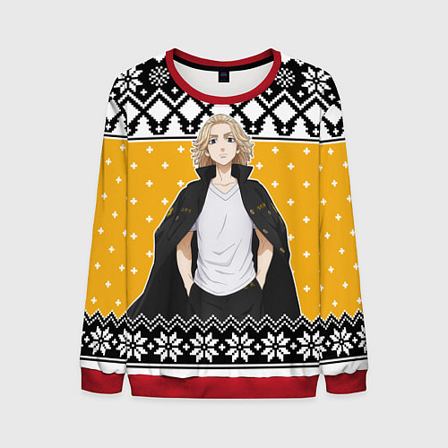 Мужской свитшот Свитер новогодний Майки / 3D-Красный – фото 1