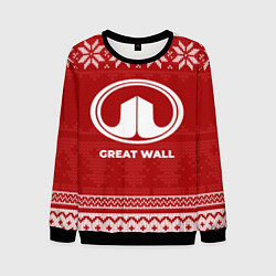 Свитшот мужской Новогодний Great Wall, цвет: 3D-черный