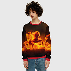 Свитшот мужской Огненная лошадь, цвет: 3D-красный — фото 2