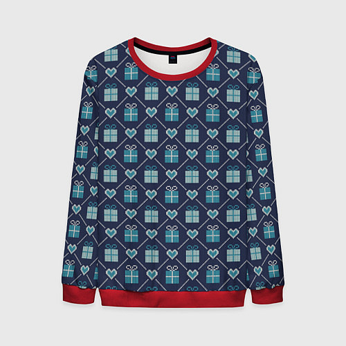 Мужской свитшот Праздничные подарки / 3D-Красный – фото 1