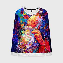 Свитшот мужской Santa Claus: pop-art modern pointillism, цвет: 3D-белый