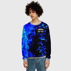Свитшот мужской Arctic Monkeys - синий огонь и плиты, цвет: 3D-меланж — фото 2