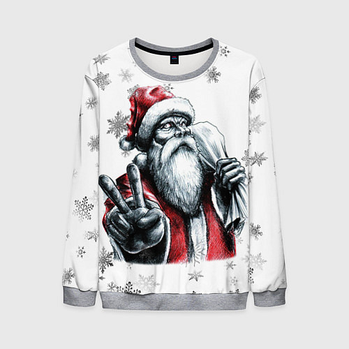 Мужской свитшот Санта клаус зомби с мешком / 3D-Меланж – фото 1