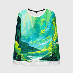 Мужской свитшот Зелёная кислотная абстракция