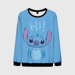 Свитшот мужской Stitch says hi, цвет: 3D-черный