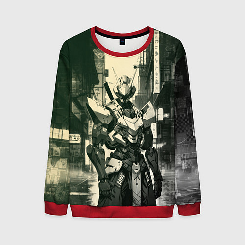 Мужской свитшот Боевой кибернетический робот / 3D-Красный – фото 1