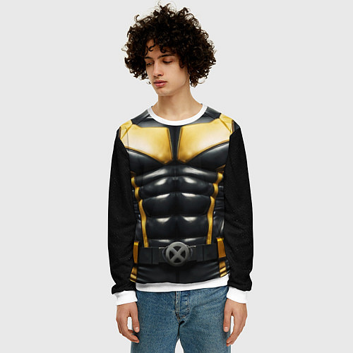 Мужской свитшот Костюм Росомахи из люди икс / 3D-Белый – фото 3