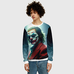 Свитшот мужской Джокер портрет, цвет: 3D-белый — фото 2