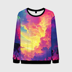 Мужской свитшот Розовые облака на синем небе