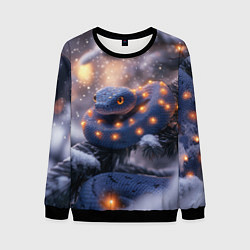 Свитшот мужской Темная змея в фонариках, цвет: 3D-черный