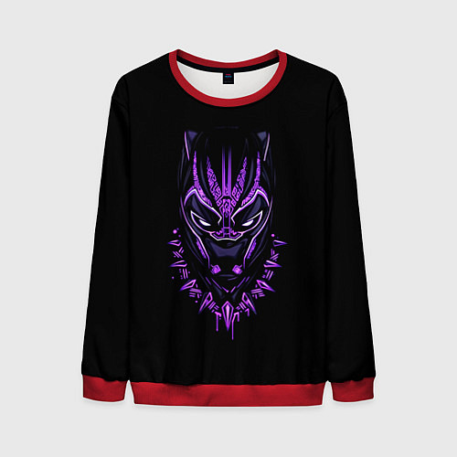 Мужской свитшот Black Panther head / 3D-Красный – фото 1