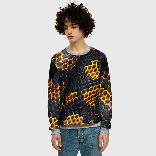 Мужской свитшот Текстура змеи / 3D-Меланж – фото 3