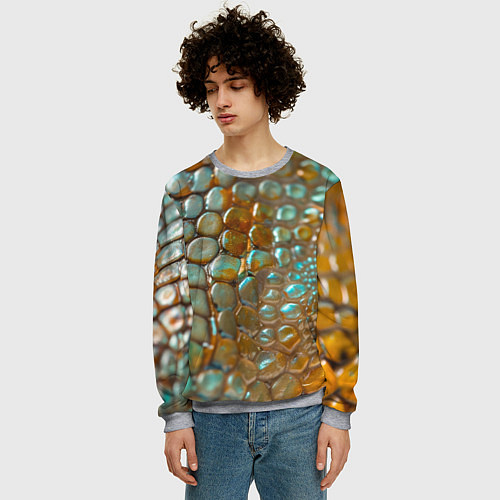 Мужской свитшот Почувствуй себя змеей / 3D-Меланж – фото 3