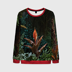 Свитшот мужской Объемные растения, цвет: 3D-красный